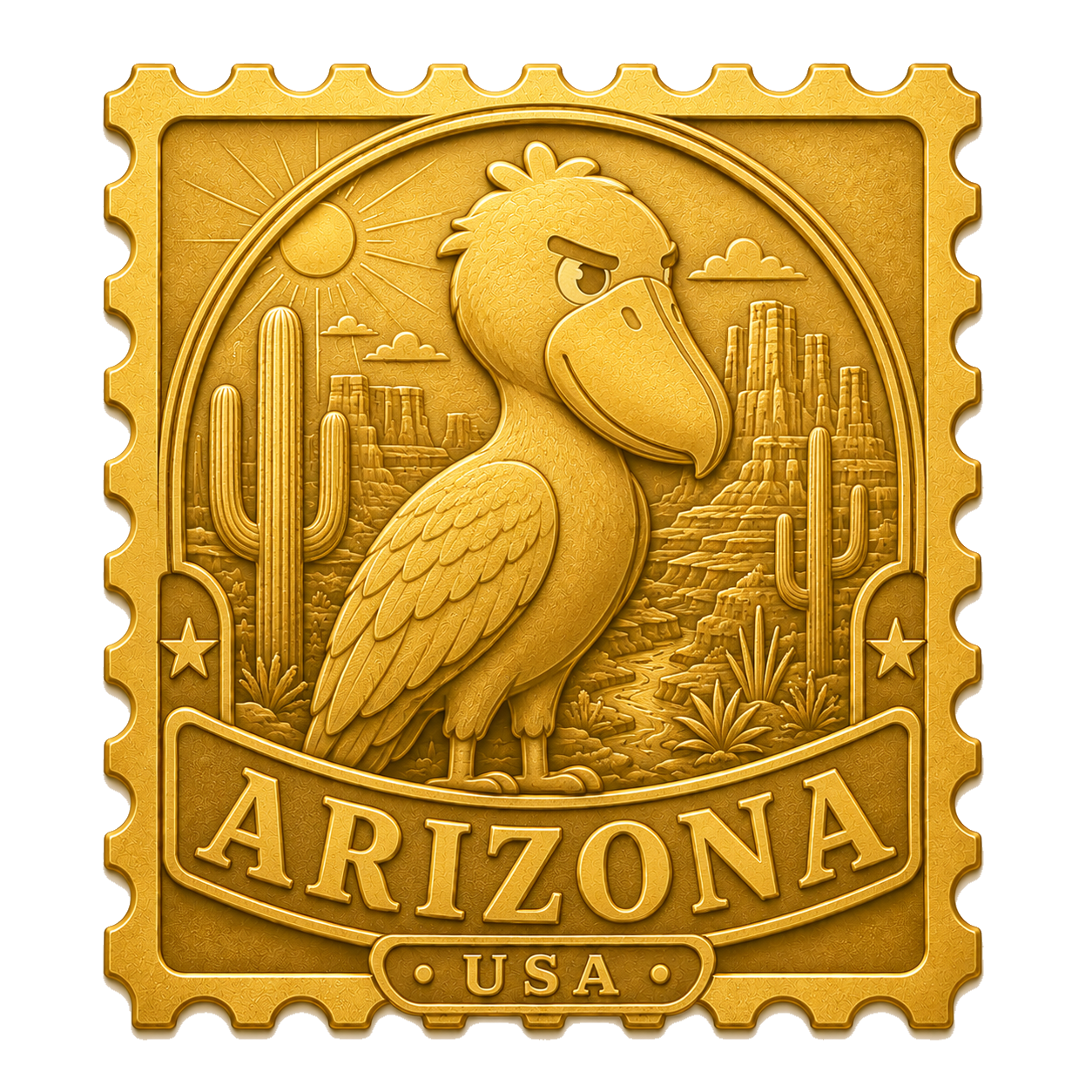 Golden Arizona stamp