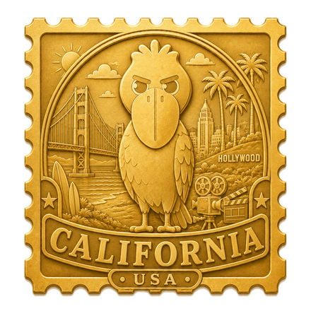 Golden California stamp