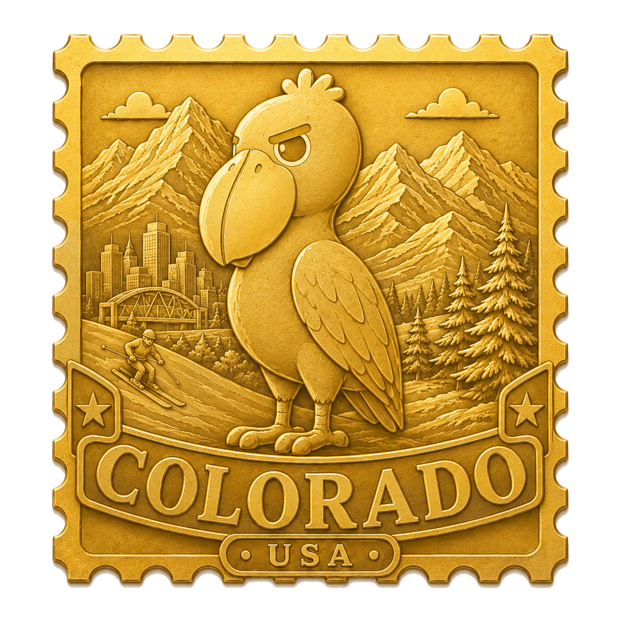 Golden Colorado stamp