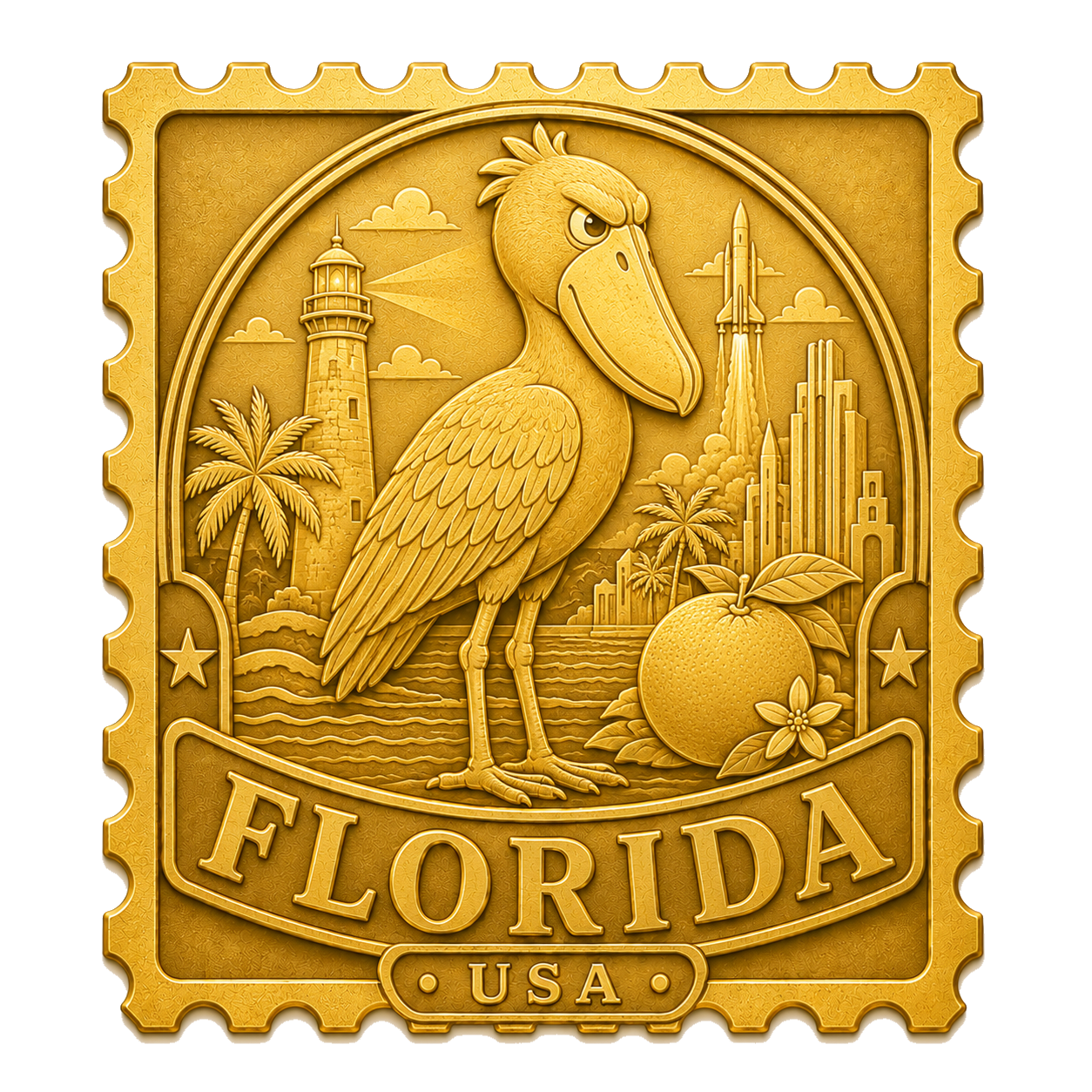 Golden Florida stamp