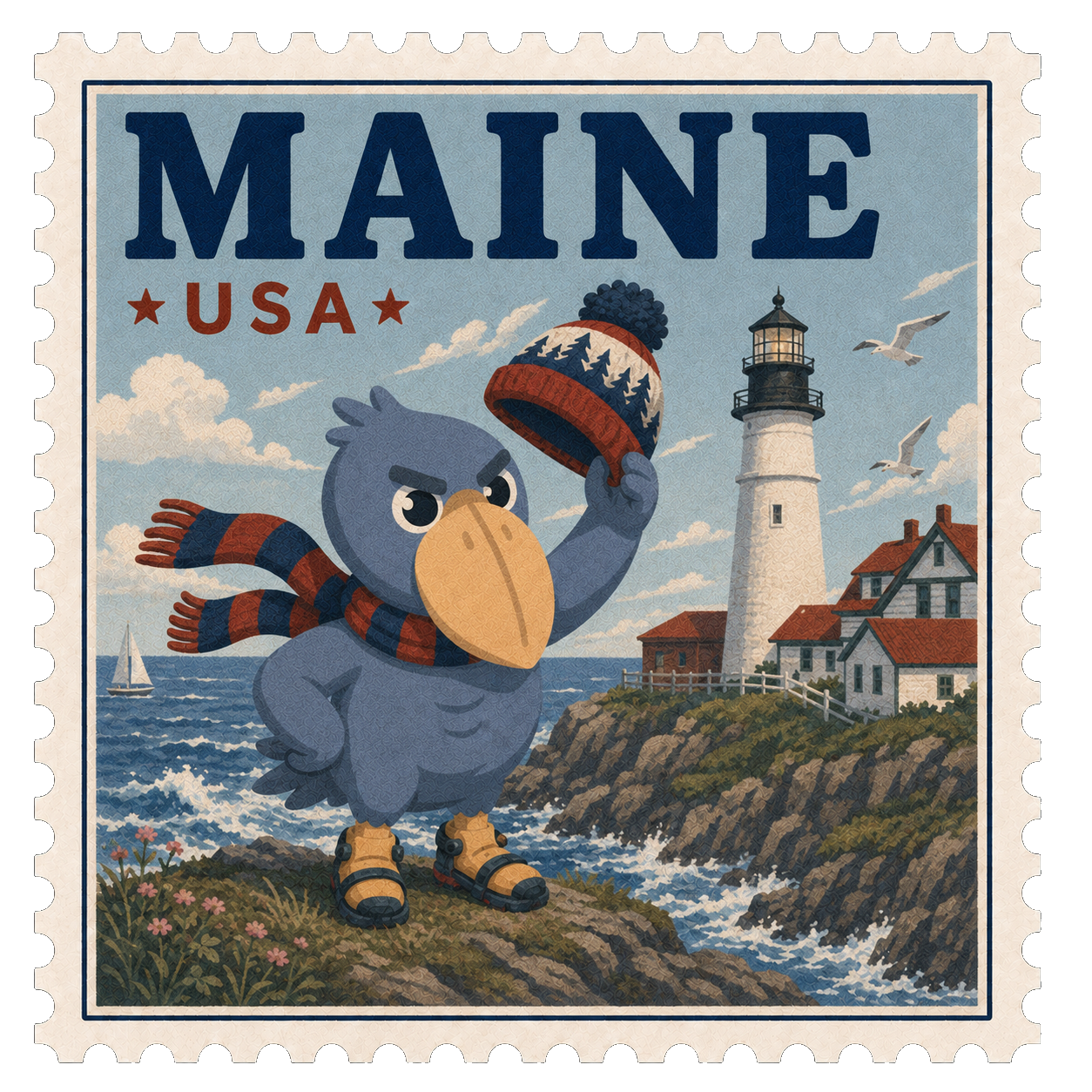 Maine stamp