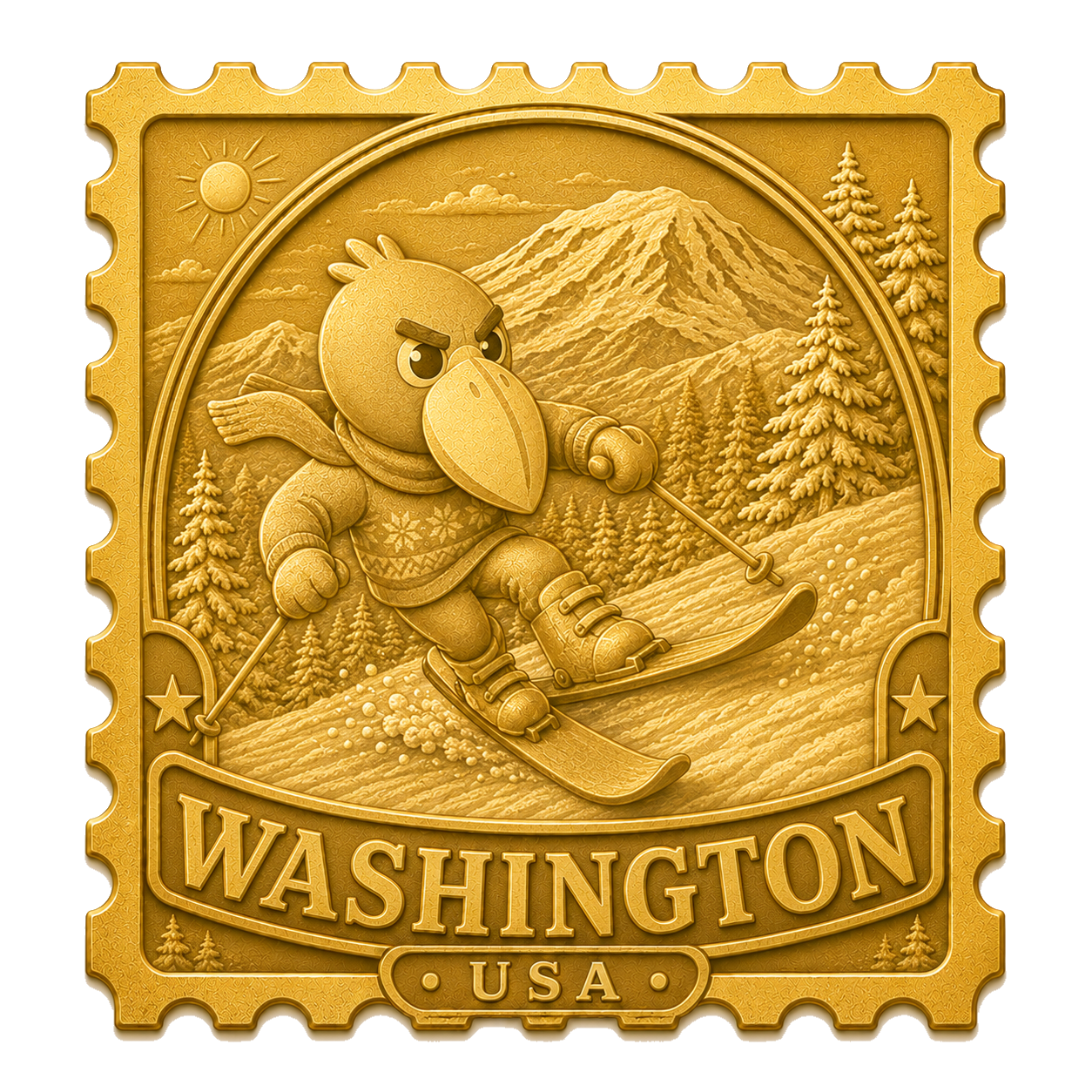 Golden Washington stamp